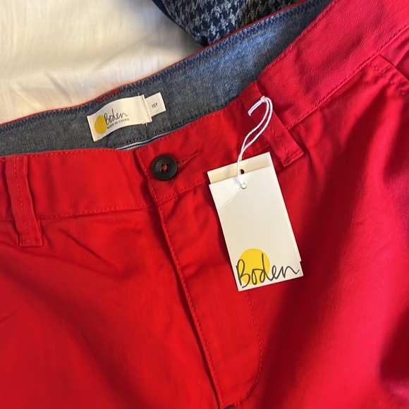 NWT Boden Red Cotton Pants. Size 15 years - Picture 7 of 9